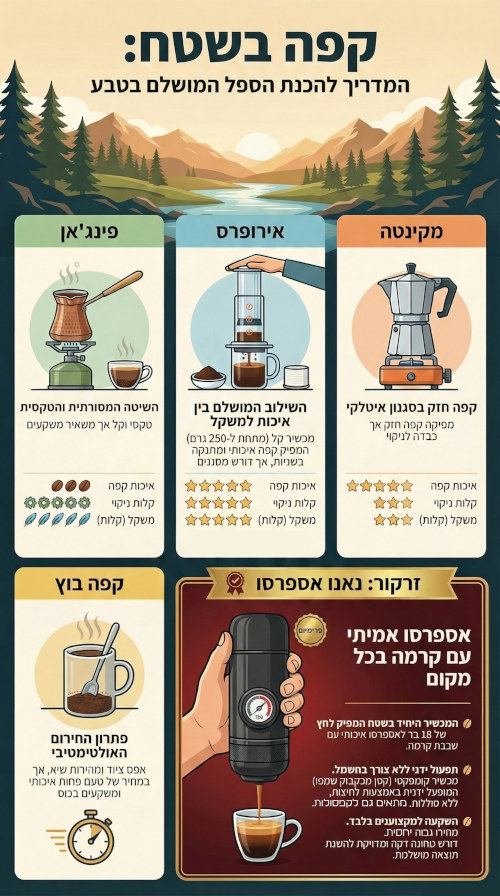 coffee-different השוואה בין סוגי קפה בשטח